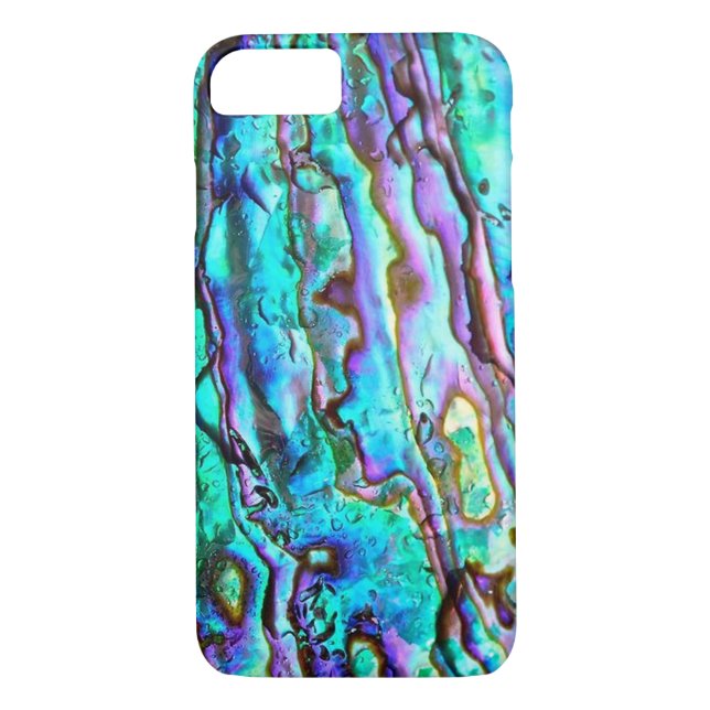 Coques Case-Mate iPhone Pierre gemme turquoise de nacre de Shell d'ormeau (Dos)