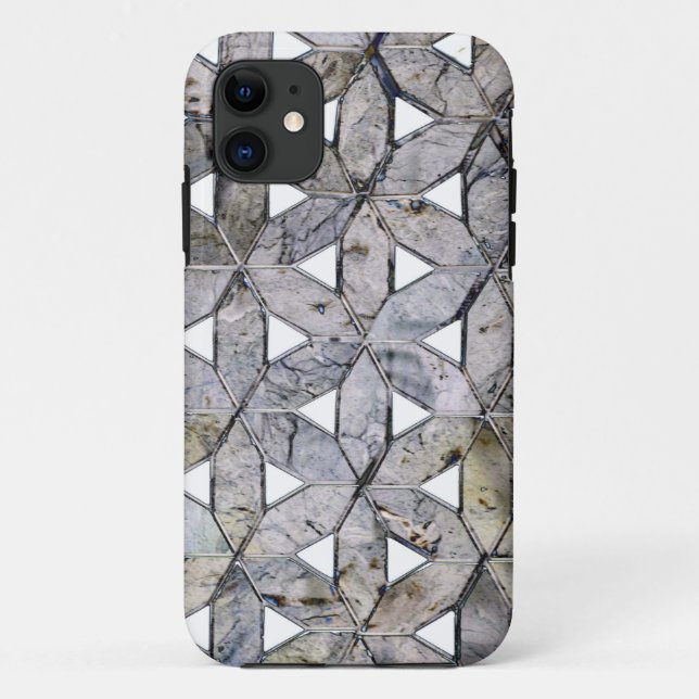 Coques Case-Mate iPhone Pierre grise naturelle Mosaïque motif fleur de vie (Dos)