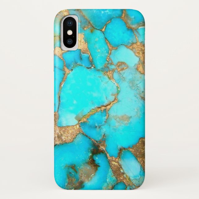 Coques Case-Mate iPhone pierre turquoise (Dos)