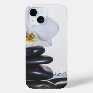 Coque Case-Mate iPhone Pierres Zen, Méditation de l'Orchidée Blanche