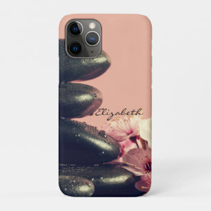 Case-Mate iPhone Case Pierres Zen Noires Fleurs
