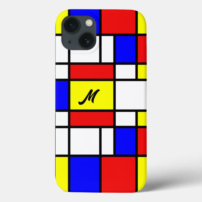 Coques Case-Mate iPhone Piet Mondrian Art Style moderne brillant coloré (Verso)