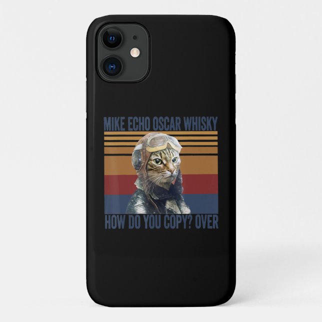 Coques Case-Mate iPhone Pilote de chat Mike Echo Oscar Whisky Costume cade (Dos)
