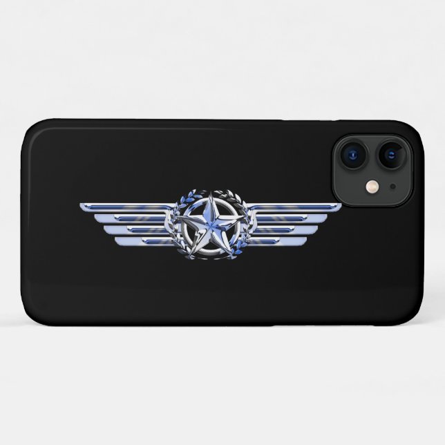Coques Case-Mate iPhone Pilote général aérien Chrome comme ailes d'étoile  (Dos (Horizontal))
