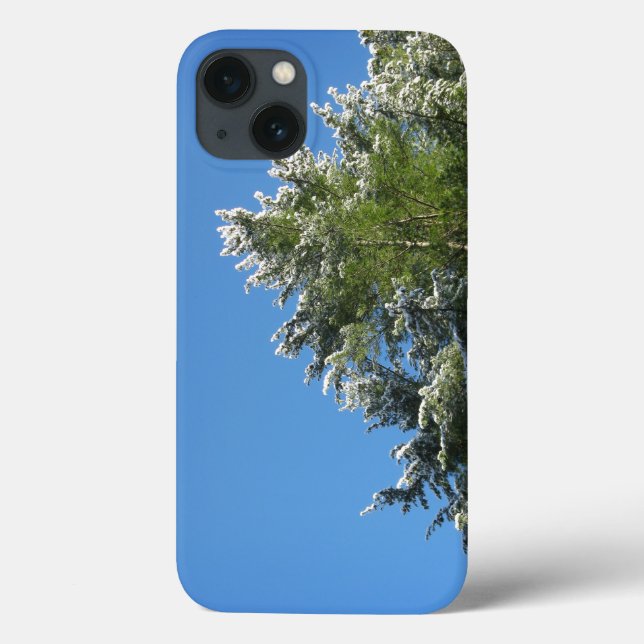 Coques Case-Mate iPhone Pin sylvestre enneigé sur fond de ciel bleu (Verso)