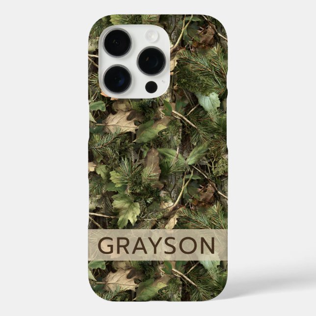 Coques Case-Mate iPhone Pine and Leaves Camouflage Personalized (Verso)