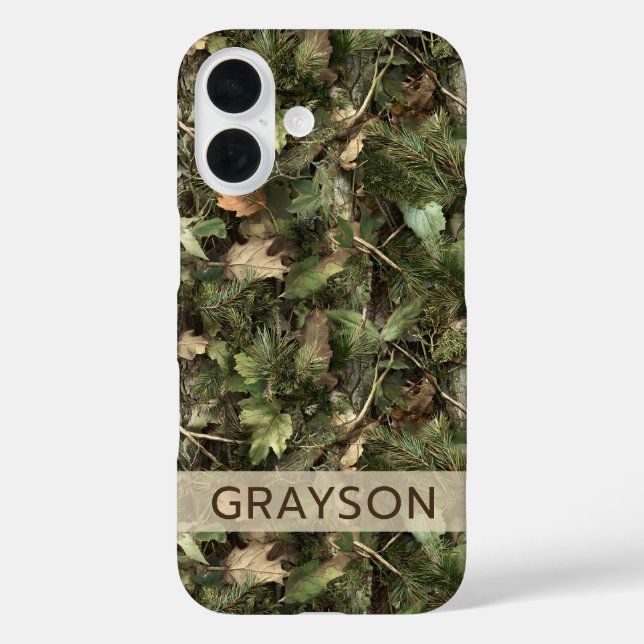 Coques Case-Mate iPhone Pine and Leaves Camouflage Personalized (Verso)