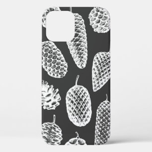 Case-Mate iPhone Case Pine cônes dessinés main sans couture motif. Botan