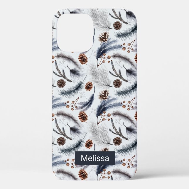 Coques Case-Mate iPhone Pine Cones & Pine Needles Aquarelles Motif (Verso)
