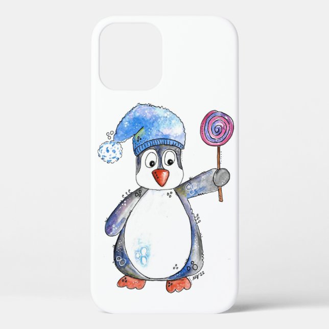 Coques Case-Mate iPhone Pingouin blanc mignon avec Lollipop (Verso)