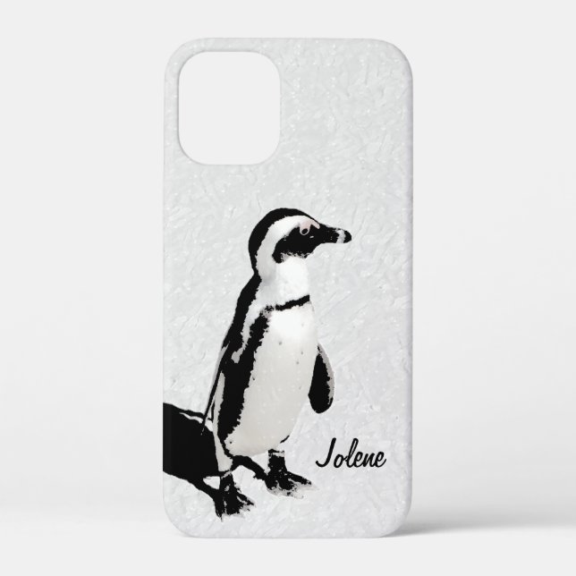 Coques Case-Mate iPhone Pingouin blanc noir moderne Artsy (Verso)