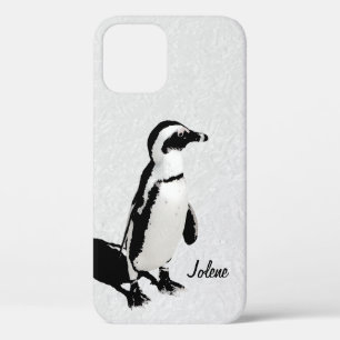 Coques Pour iPhone Pingouin blanc noir moderne Artsy