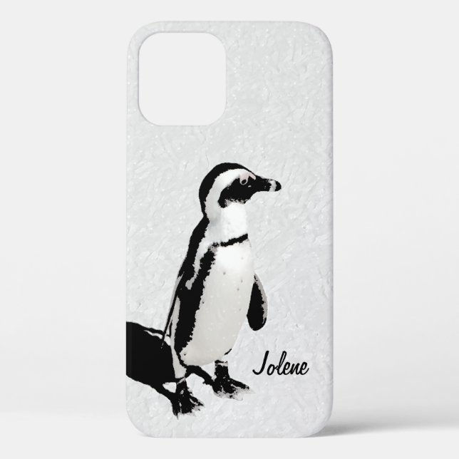 Coques Case-Mate iPhone Pingouin blanc noir moderne Artsy (Verso)