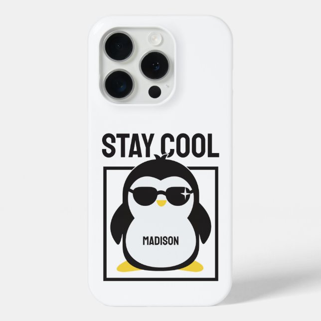 Coques Case-Mate iPhone Pingouin cool de nom personnalisé (Verso)