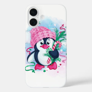 Coque Pour iPhone 16 Pingouin de vacances joyeux