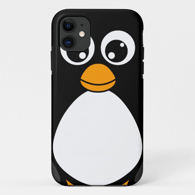 Coques Case-Mate iPhone Pingouin mignon de bande dessinée noir et blanc (Dos)