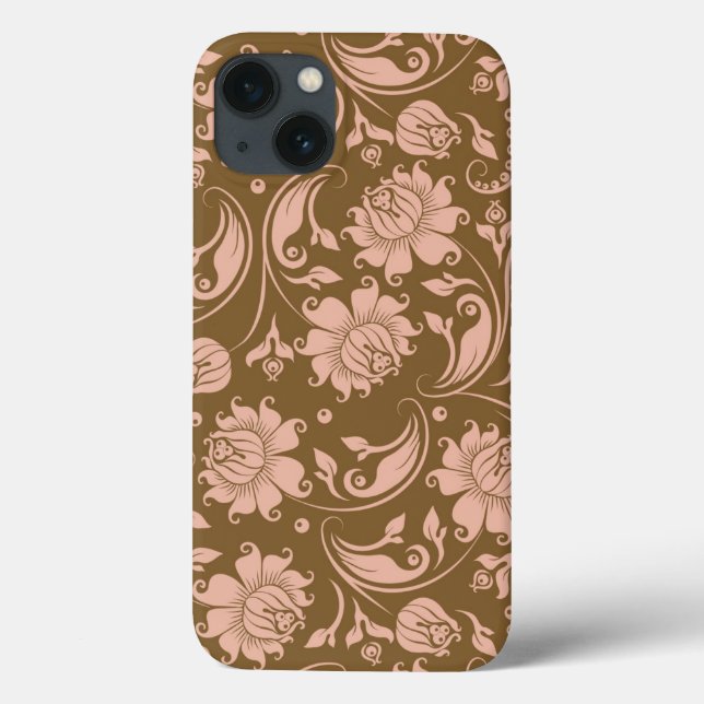 Coques Case-Mate iPhone Pink and Brown Floral (Verso)