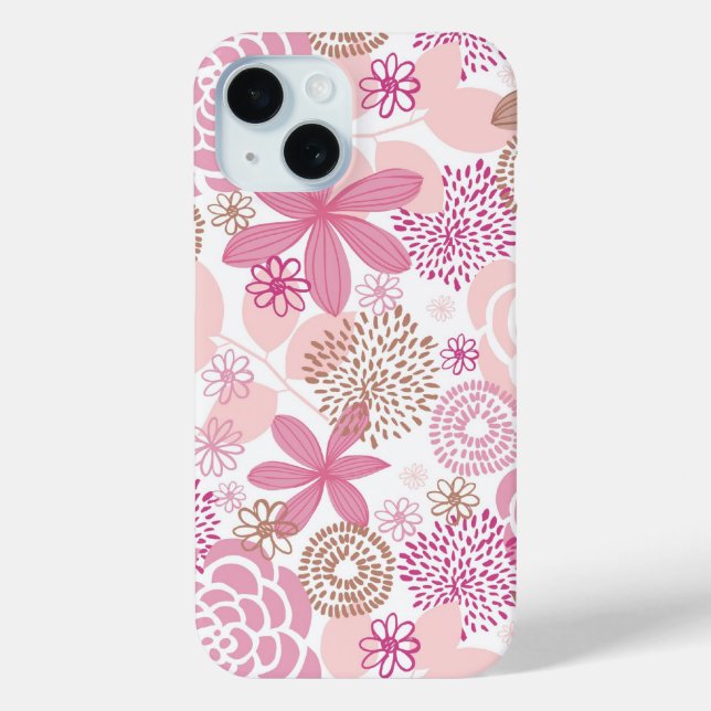 Coques Case-Mate iPhone Pink and Brown Floral (Verso)
