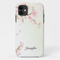 Pink and White Cherry Blossom Nature Monogram