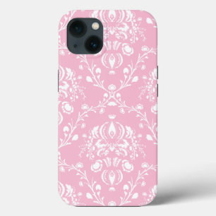 Case-Mate iPhone Case Pink and White Damask