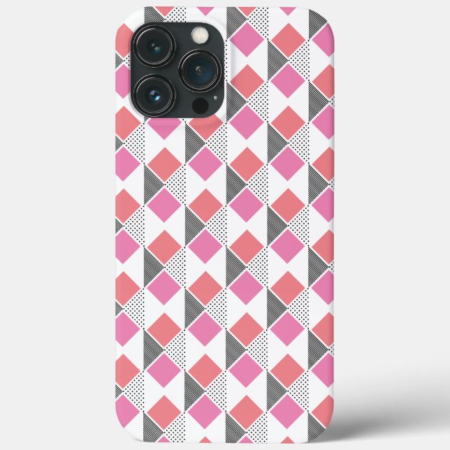 Coques Case-Mate iPhone pink & black triangle pattern aesthetic  (Verso)