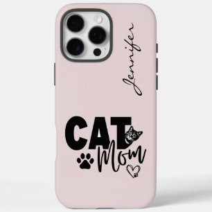 Coque iPhone 16 Pro Max Pink Blush Chat Maman iPhone