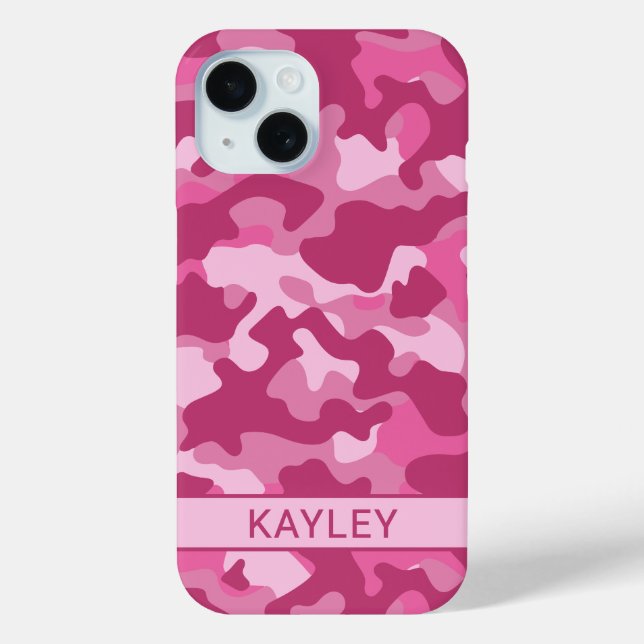 Coques Case-Mate iPhone Pink Camouflage Personalized (Verso)