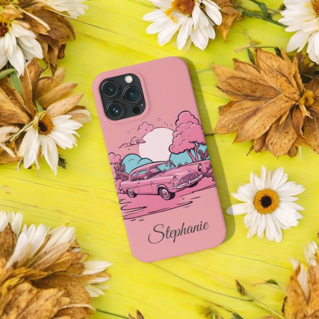 Coques Case-Mate iPhone Pink Car Sunset Boss Lady Girlfriend Cadeau (Créateur téléchargé)