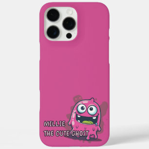 Coque iPhone 16 Pro Max Pink Cute Kawaii Ghost