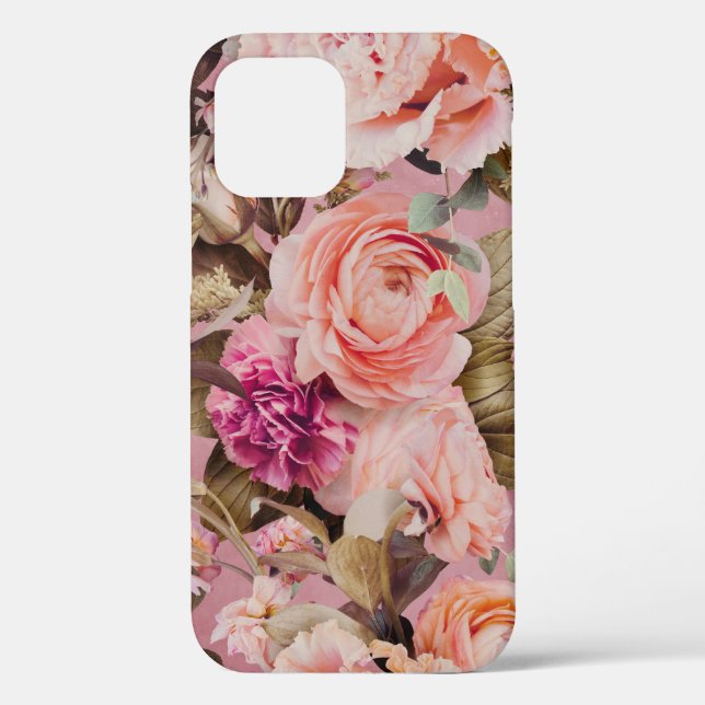 Coques Case-Mate iPhone Pink Floral Pastel Rustique (Verso)