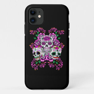 Case-Mate iPhone Case Pink Floral Triple Crâne Sucre Jour Des Morts