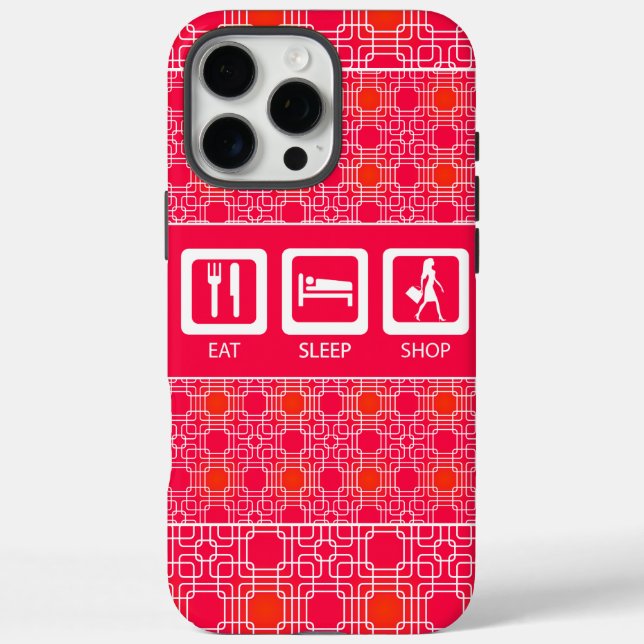 Coques Case-Mate iPhone Pink Funny Shopaholic Eat Sleep Shop Award (Verso)