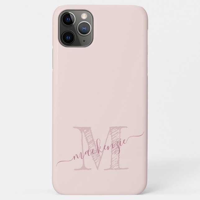 Coques Case-Mate iPhone Pink Girl Monogram Artsy croquis initial (Dos)
