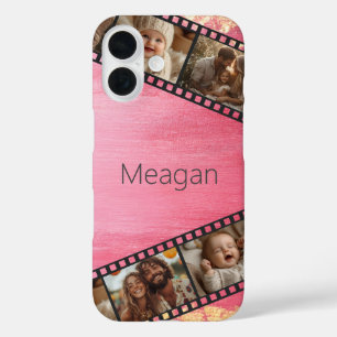 Coque Pour iPhone 16 Pink & Gold Film Strip Photo