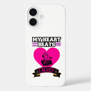 Coque Pour iPhone 16 Pink Heart Idol chanter KPop Music Love Design