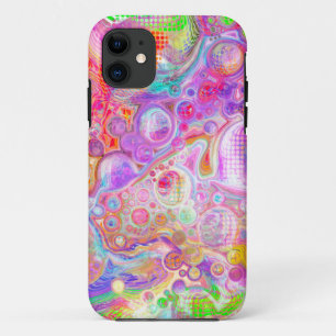Case-Mate iPhone Case Pink, Lime Green et Blue Bubly Art