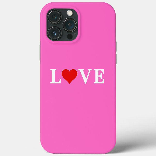 Coques Case-Mate iPhone Pink LOVE and Heart Modern Chic (Verso)