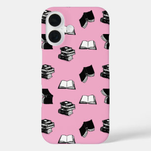 Coque Pour iPhone 16 Pink Modern Boish Bibliophile Motif de livre