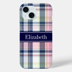 Coque Case-Mate iPhone Pink Navy Green White Preppy