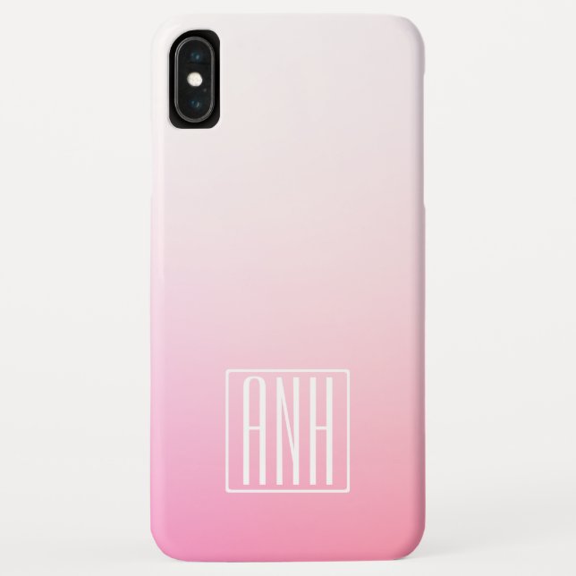 Coques Case-Mate iPhone Pink Ombre Gradation et vos initiales (Dos)