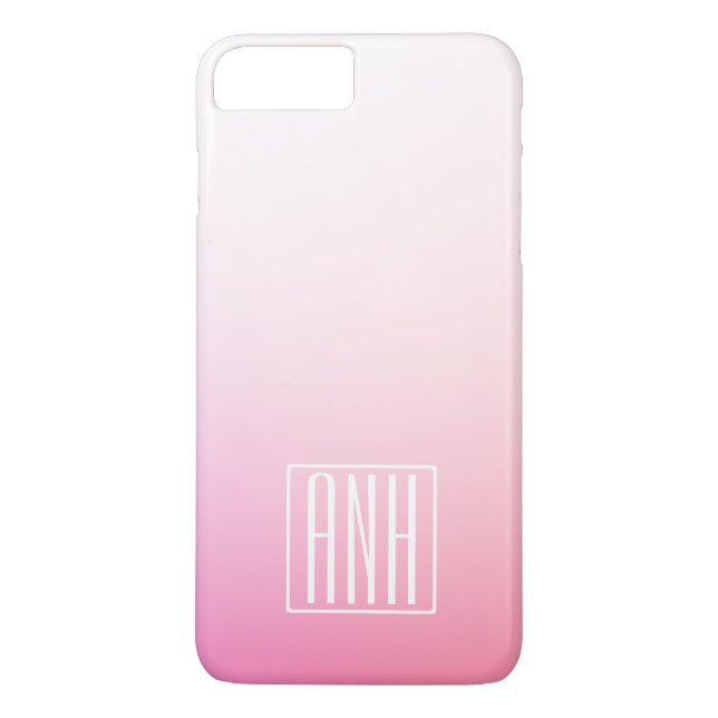 Coques Case-Mate iPhone Pink Ombre Gradation et vos initiales (Dos)