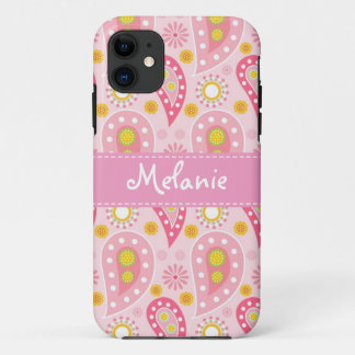 Case-Mate iPhone Case Pink Paisley iPhone Monogramme personnalisé