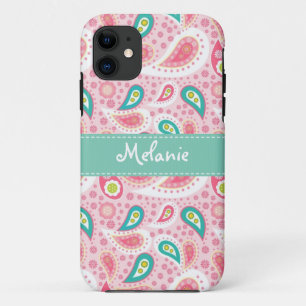 Case-Mate iPhone Case Pink Paisley iPhone Monogramme personnalisé