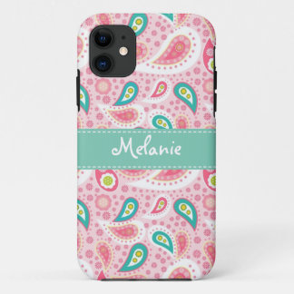 Case-Mate iPhone Case Pink Paisley iPhone Monogramme personnalisé