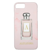 Pink Parfum Bouteille Chic Français Monogramme Per