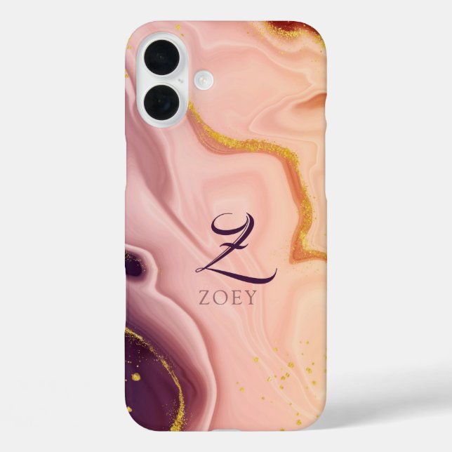 Coques Case-Mate iPhone Pink Pastel Violet Parties scintillant Aquarelle p (Verso)