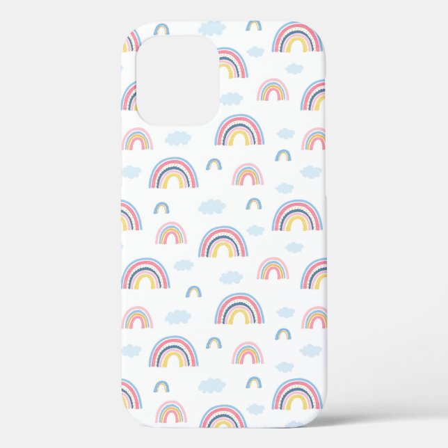 Coques Case-Mate iPhone Pink Rainbows Nuages Boho Design (Verso)
