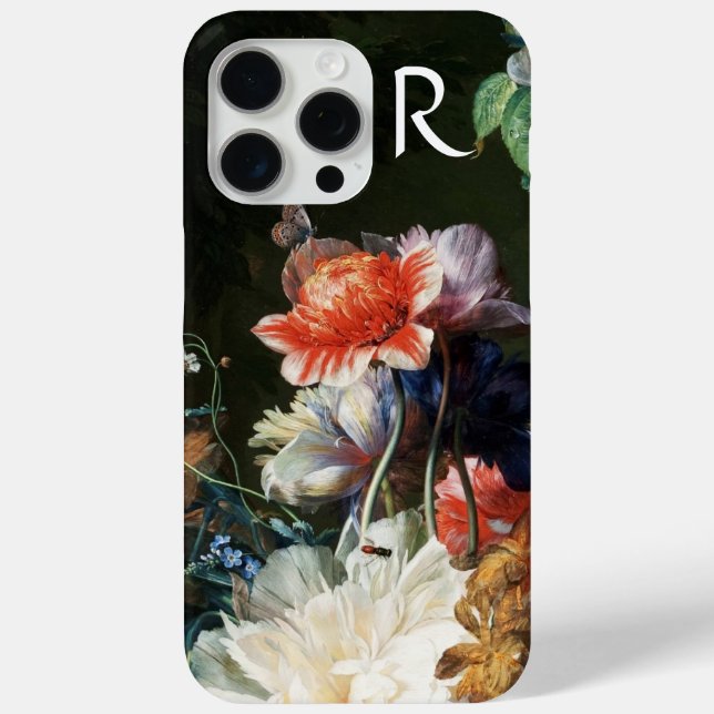 COQUES Case-Mate iPhone PINK RED ANEMONES WHITE FLOWERS, BUTTERFLY MONOGRA (Verso)