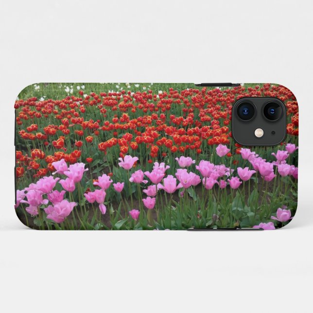 Coques Case-Mate iPhone Pink & Red Tulip Field, Oregon (Dos (Horizontal))
