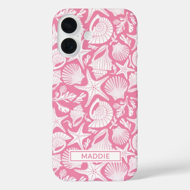 Coques Case-Mate iPhone Pink Shells Personalized (Verso)